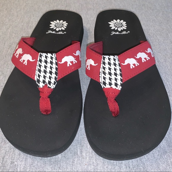 Yellow Box Shoes - Yellow Box Alabama/Crimson Tide Flip Flops Size 7